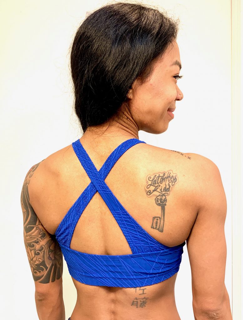 Onzie Flow Heart Bra 3082 Selenite - Royal Selenite - rear view