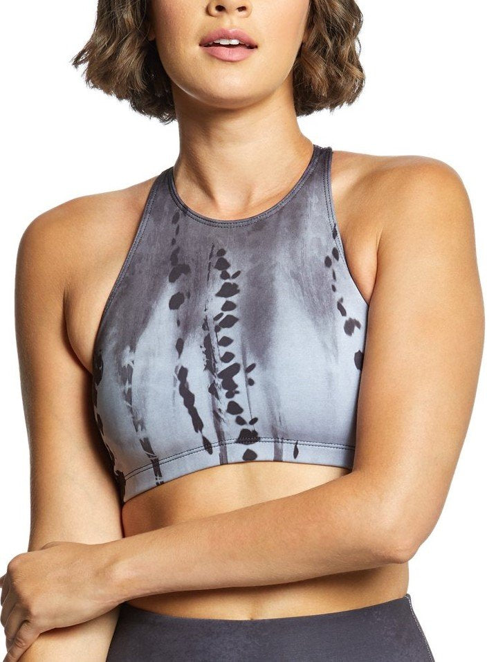 Onzie Flow Heart Bra 3082 - Black Tie Dye - front view