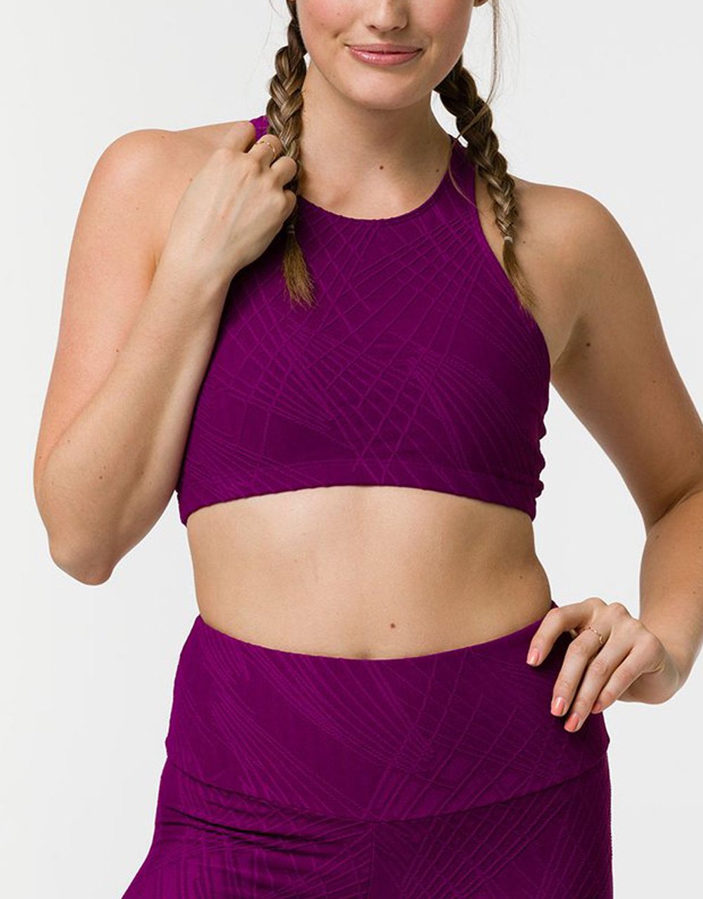 Onzie Flow Heart Bra 3082 Selenite - Wise Wolf Selenite - front view