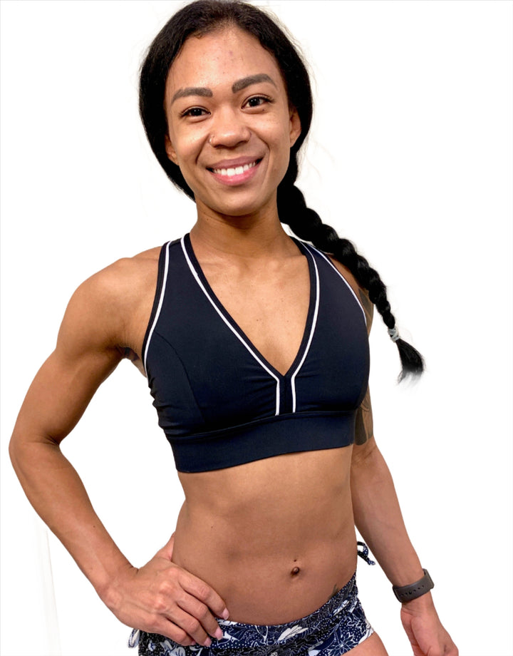 Onzie Flow Yoga Hyper Beam Bra 3095 - Black/White - front view