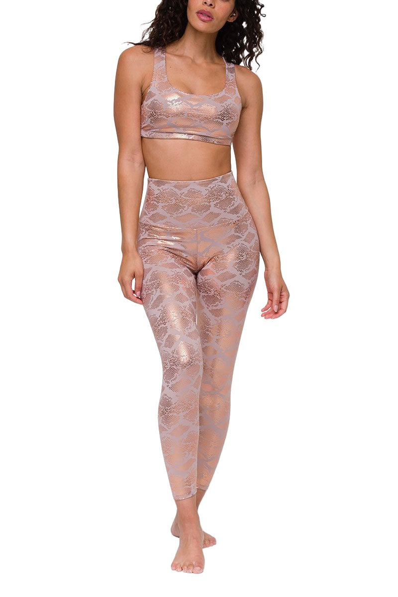 Onzie Hot Yoga Mudra Bra 3098 Foil - Bashful Snake - front view