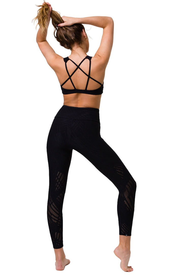 Onzie Hot Yoga Mudra Bra 3098 - Black Selenite - Full Back View