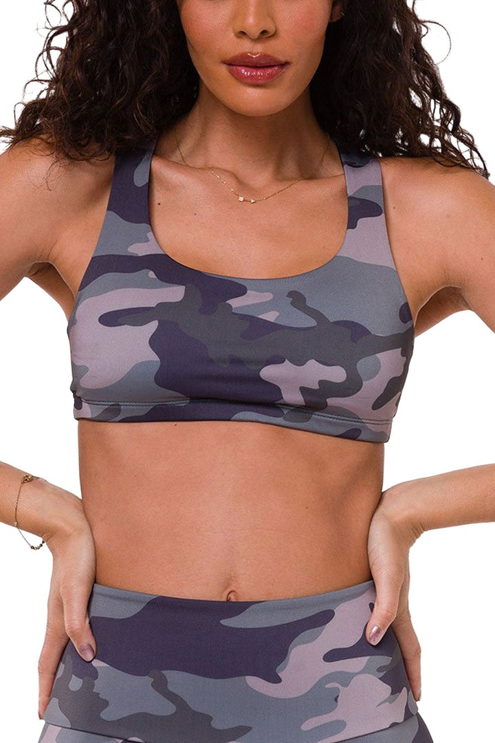 Onzie Hot Yoga Mudra Bra 3098 - Combat Camo - front view
