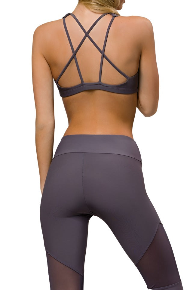 Onzie Hot Yoga Mudra Bra 3098 - Graphite - rear view