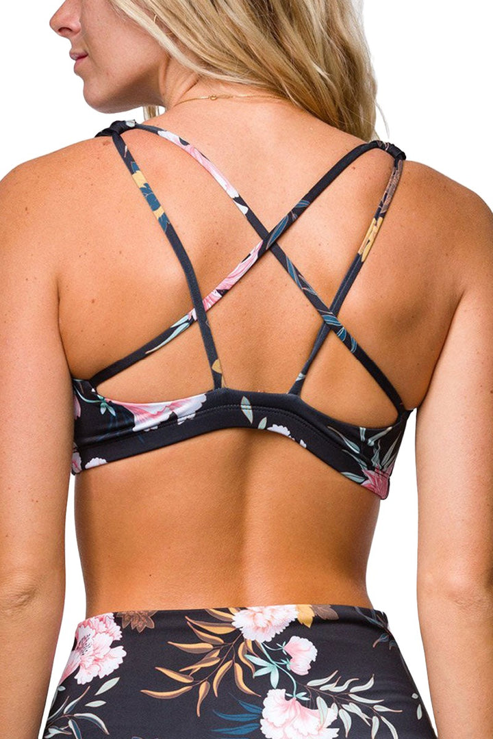 Onzie Hot Yoga Mudra Bra 3098 - Kiku - rear  view