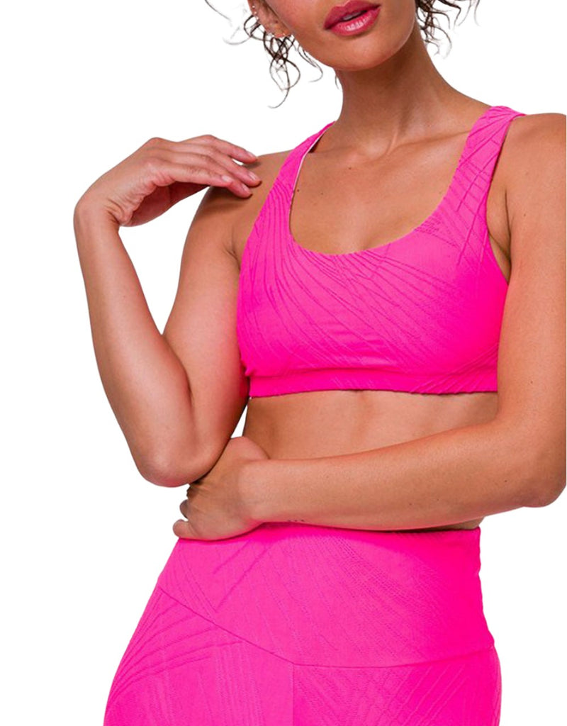 Onzie Hot Yoga Mudra Bra 3098 Selenite - Neon Pink
