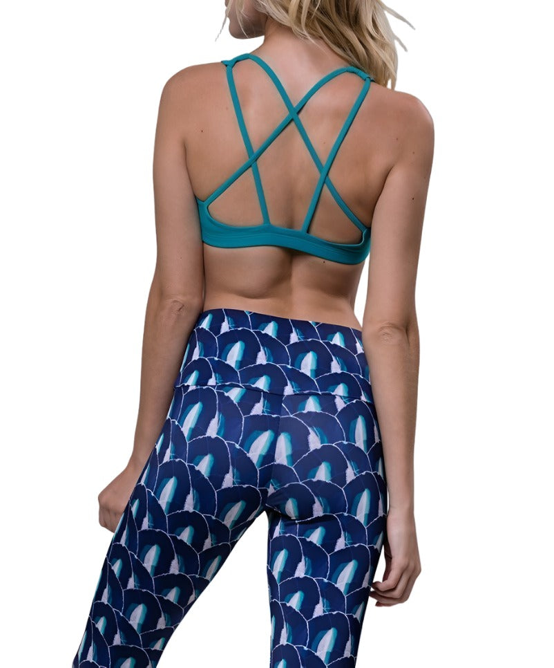 Onzie Hot Yoga Mudra Bra 3098 - Ocean - rear view