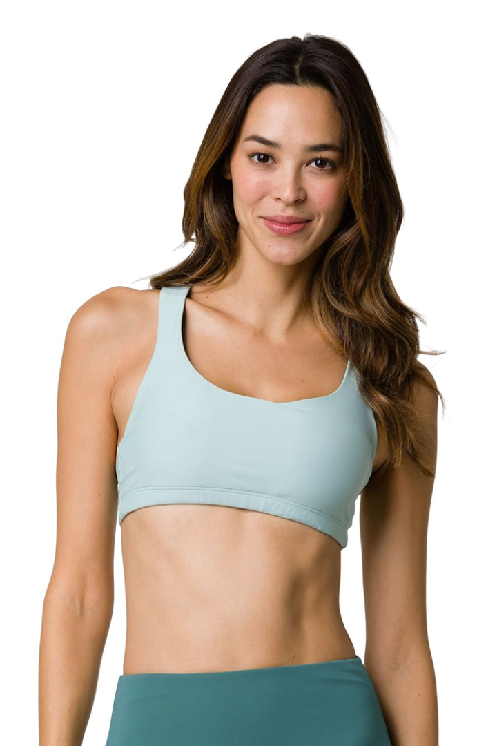 Onzie Hot Yoga Mudra Bra 3098 - Pale Cactus - Front View