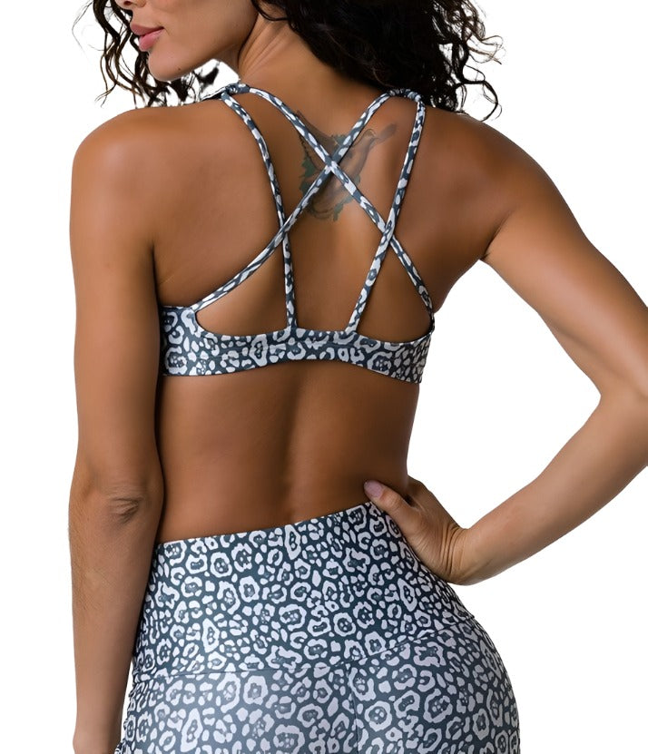 Onzie Hot Yoga Mudra Bra 3098 - Sandy Cat - rear view