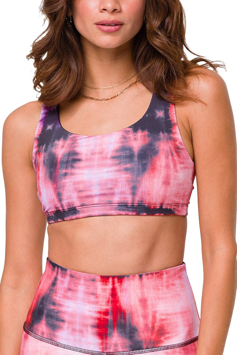 Onzie Hot Yoga Mudra Bra 3098 - Dream Tie Dye - Front View