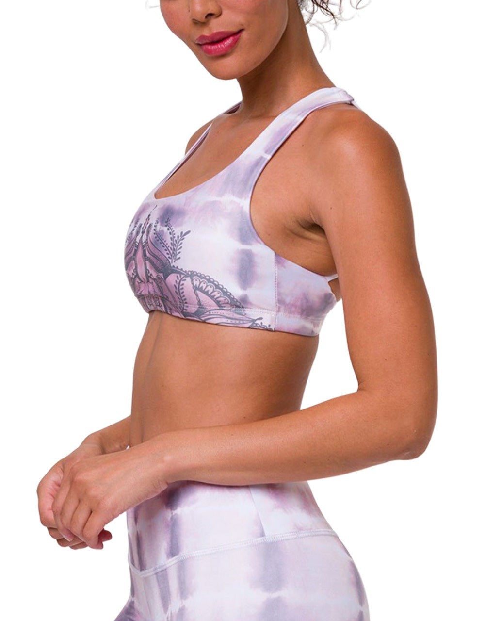 Onzie Hot Yoga Mudra Bra 3098 - Tie Dye Mandala - side view