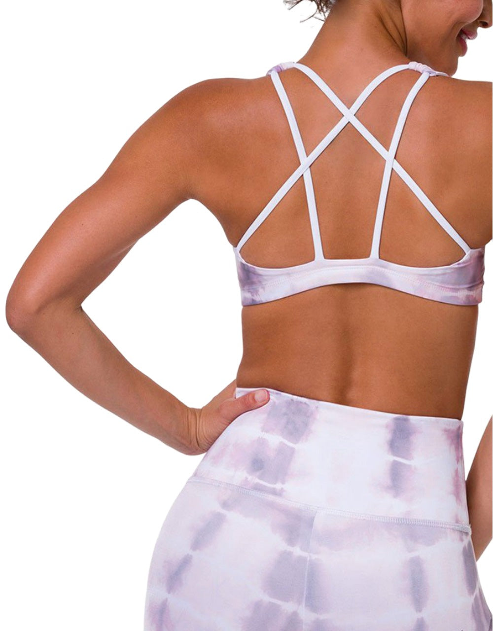 Onzie Hot Yoga Mudra Bra 3098 - Tie Dye Mandala - rear view