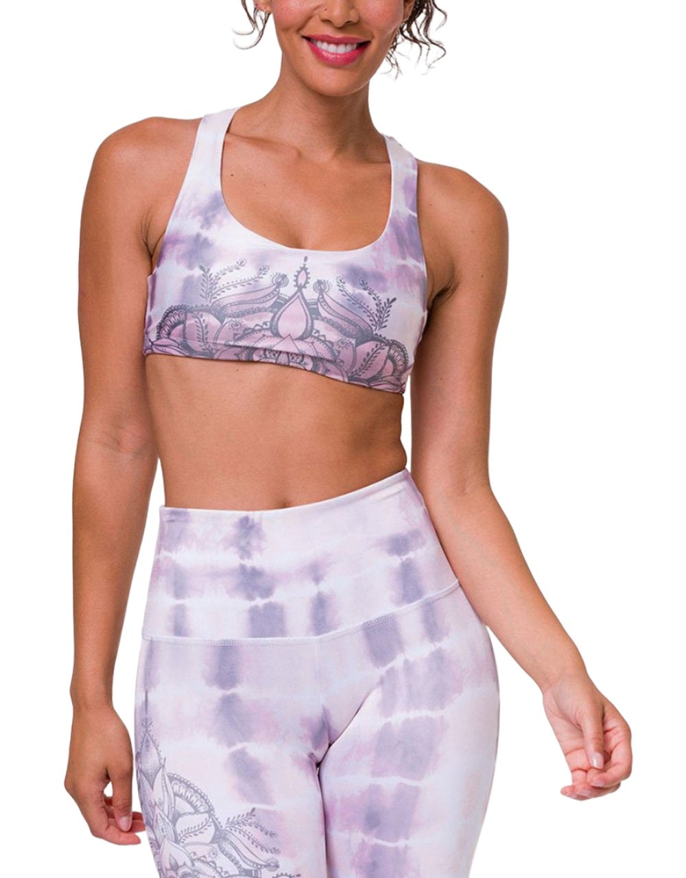 Onzie Hot Yoga Mudra Bra 3098 - Tie Dye Mandala - front alt view