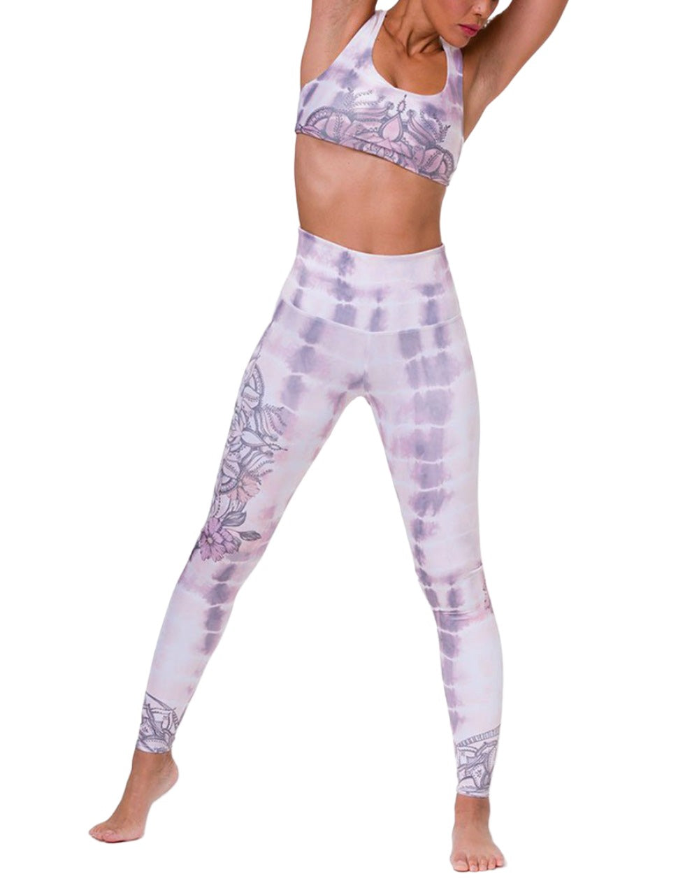 Onzie Hot Yoga Mudra Bra 3098 - Tie Dye Mandala - front view
