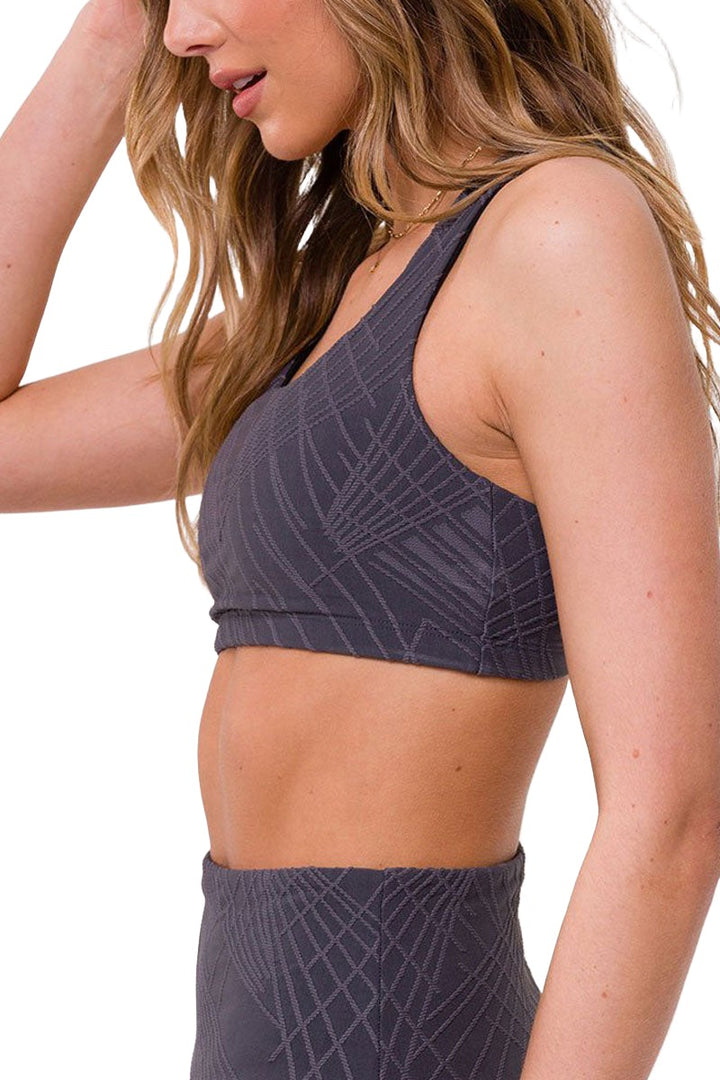 Onzie Hot Yoga Mudra Bra 3098 Selenite - Concorde Selenite - Side View