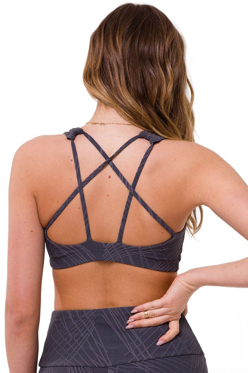 Onzie Hot Yoga Mudra Bra 3098 Selenite - Concorde Selenite - Back View