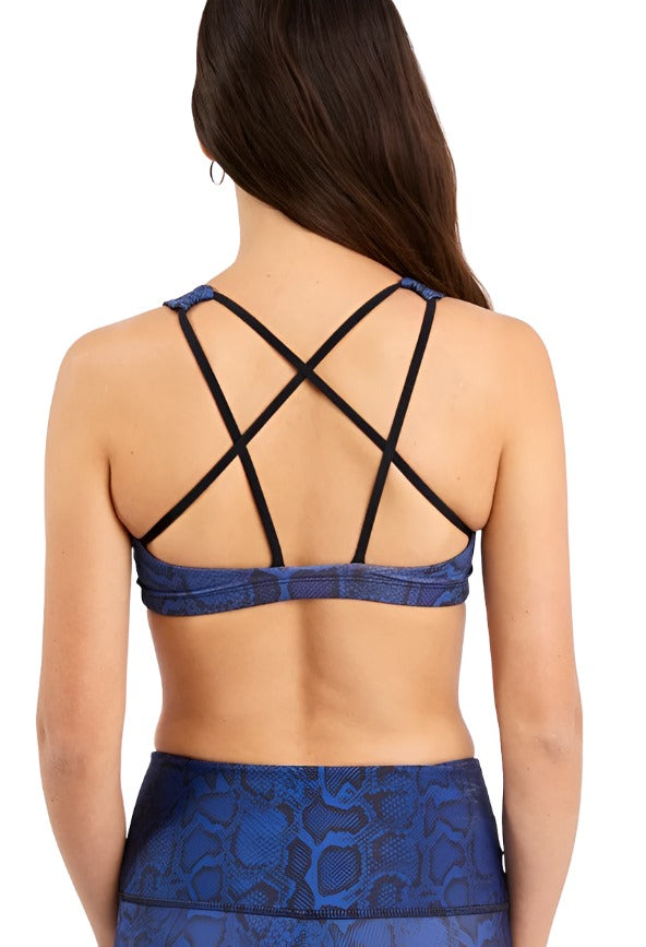 Onzie Hot Yoga Mudra Bra 3098 - Saphire Viper - rear view