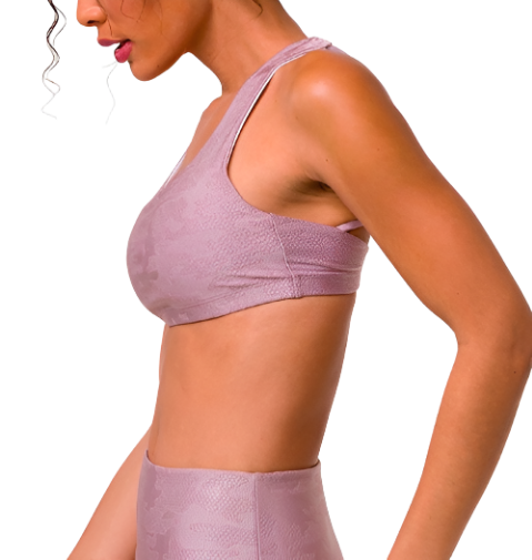 Onzie Hot Yoga Mudra Bra 3098 Jacquard - Alovada Camo Jacquard -  side view