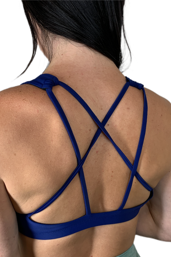 Onzie Hot Yoga Mudra Bra 3098 - Navy - rear view