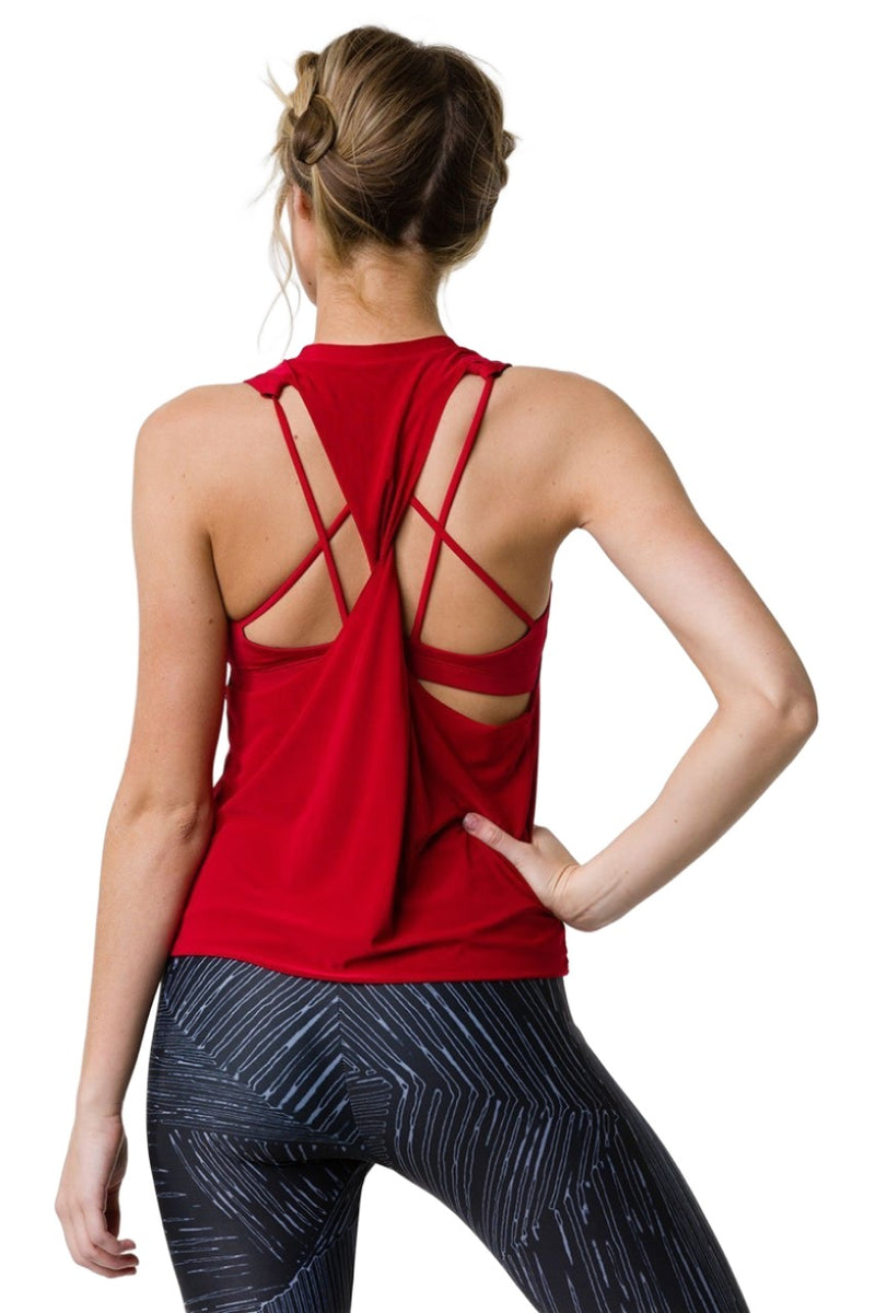 Onzie Hot Yoga 3108 Eagle Tank - red - rear view