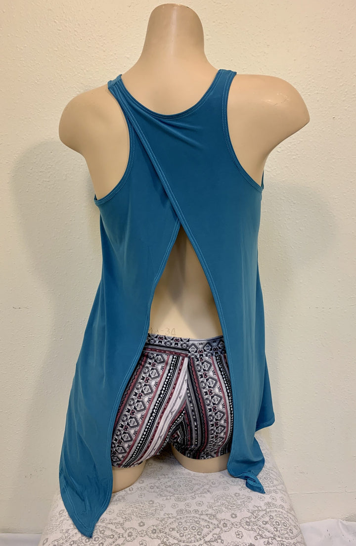 Onzie Hot Yoga 3109 Tie Back Tank S-M-L - Jade - rear view