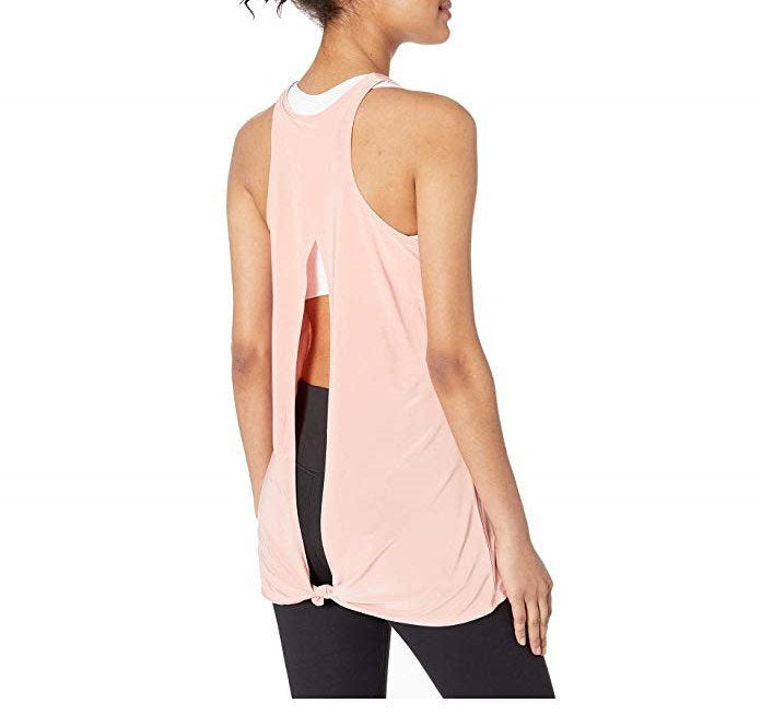 Onzie Hot Yoga 3109 Tie Back Tank One Size - Salmon - rear view