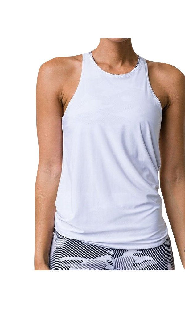Onzie Hot Yoga 3109 Tie Back Tank One Size - White - front view