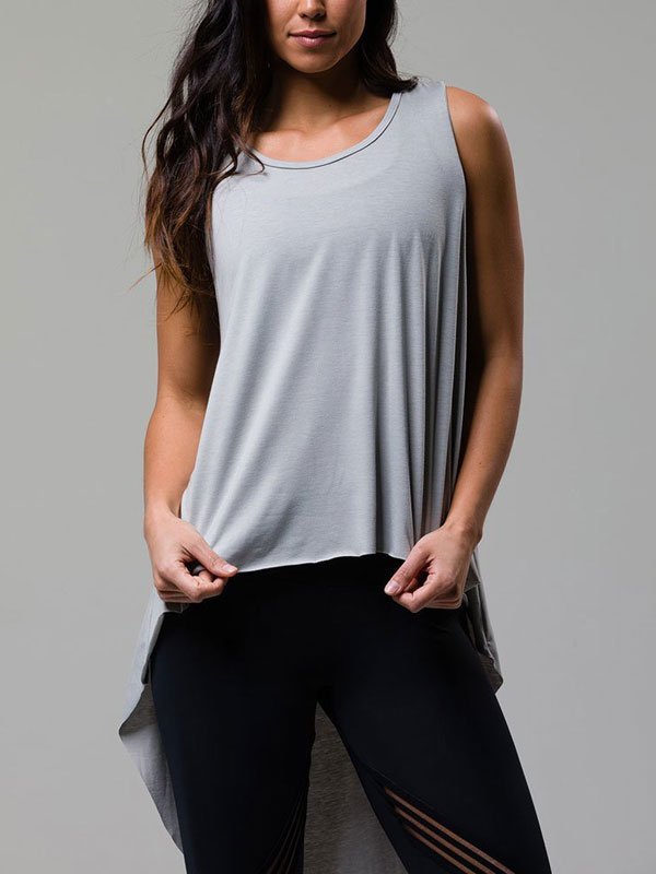 Onzie Hot Yoga 3120 High Low Tank Top - Sand - front view