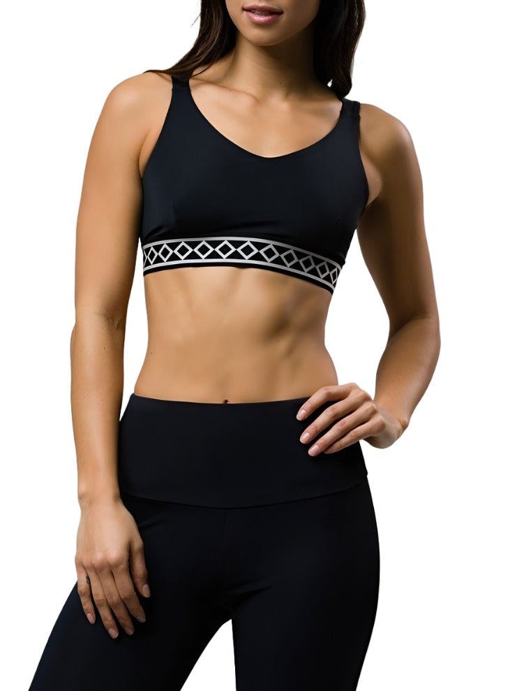 Onzie Hot Yoga Lotus Bra 3121 - Black - front view