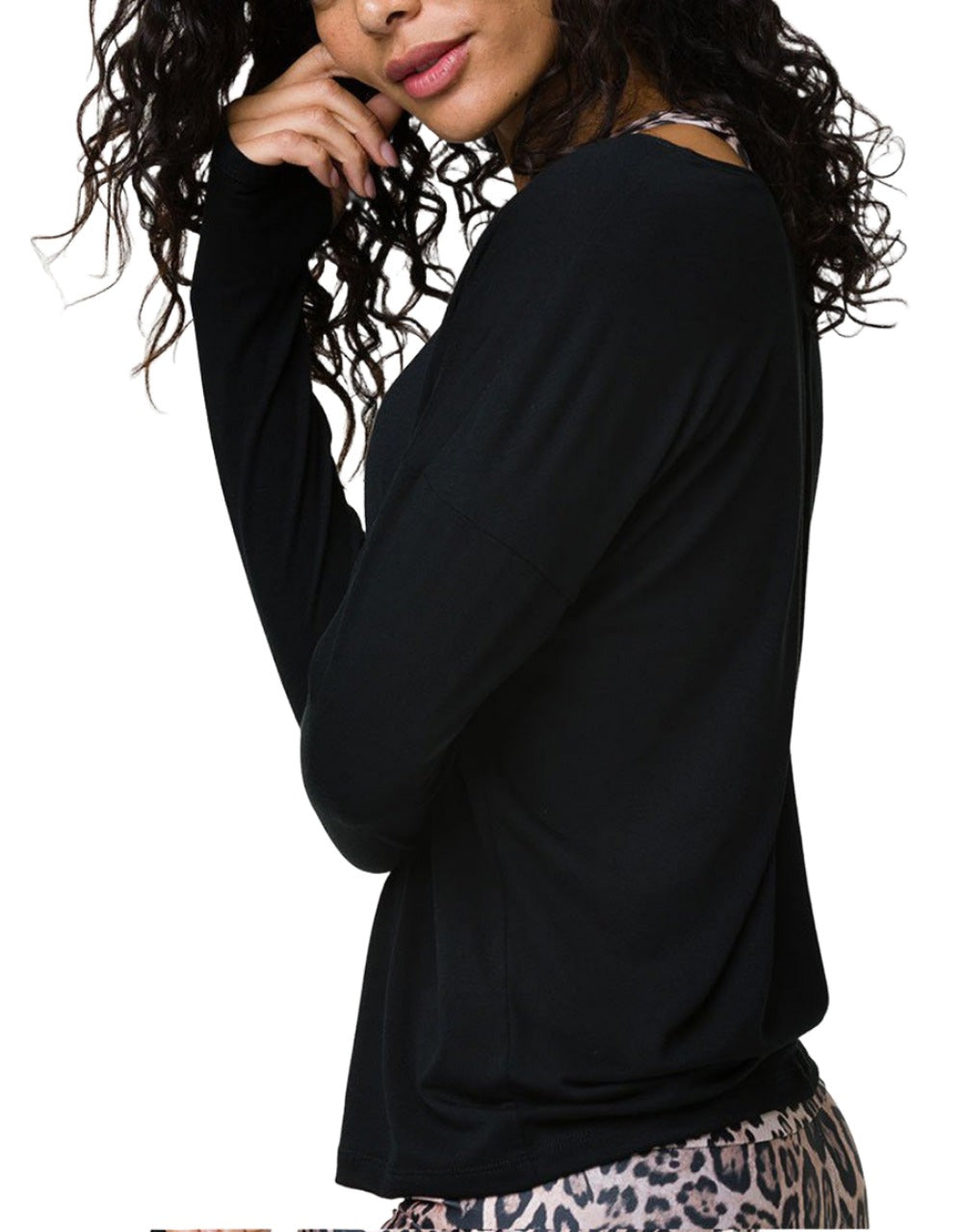 Onzie Hot Yoga Diamond Back Top 3129  -  Black -  side view