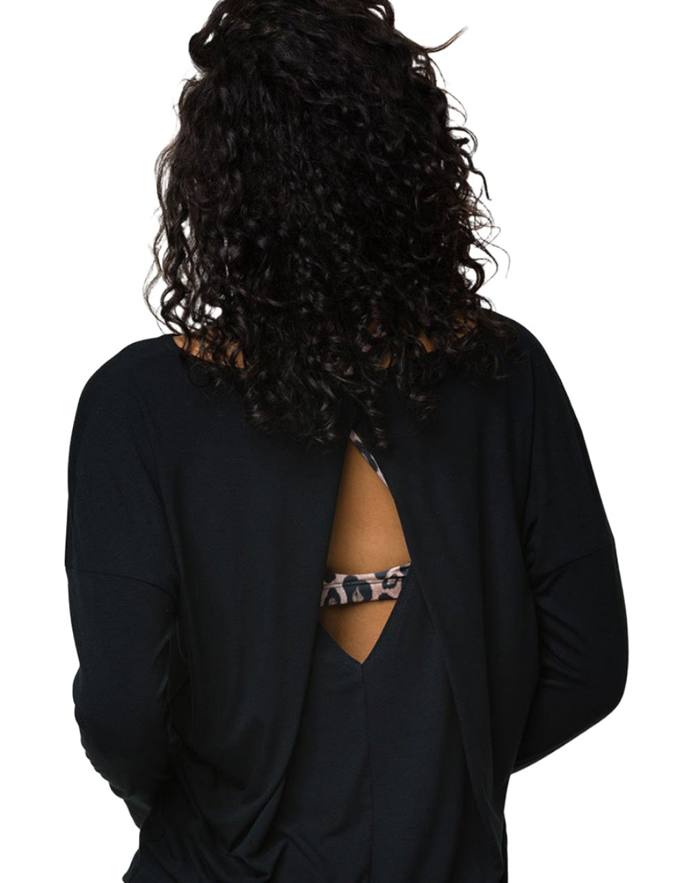 Onzie Hot Yoga Diamond Back Top 3129  -  Black -  rear view