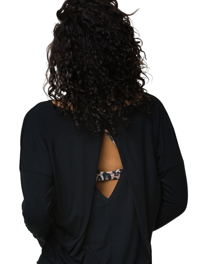 Onzie Hot Yoga Diamond Back Top 3129  -  Black -  rear view