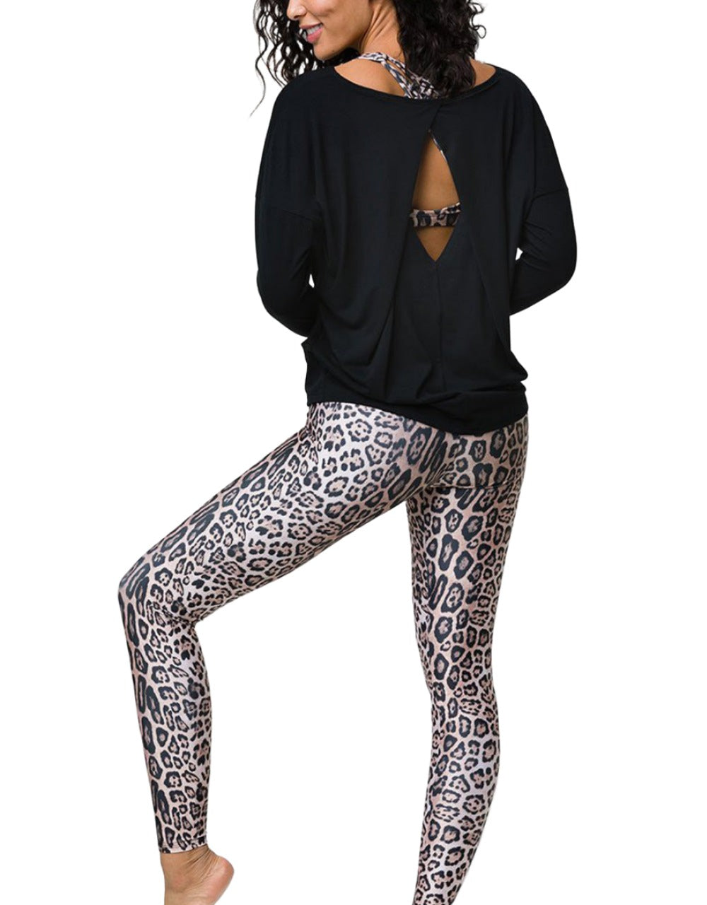 Onzie Hot Yoga Diamond Back Top 3129  -  Black -  rear view