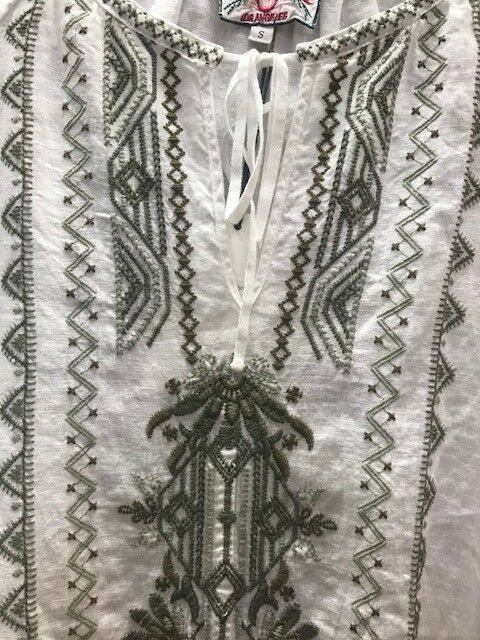 Johnny Was Sean Peasant Dress -  White - Rear View