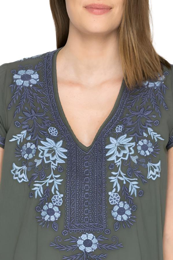 Johnny Was Lila Jo Drape top - Front Rear View