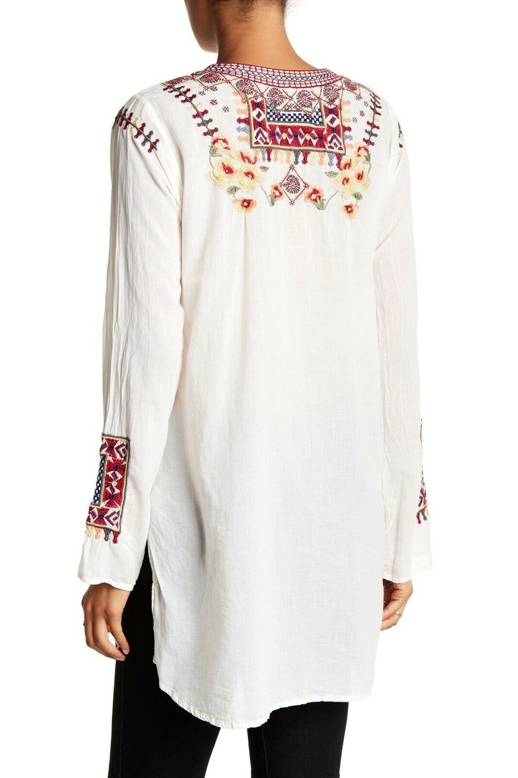 Johnny Was Cossima Cotton Blouse - white - rear alt view