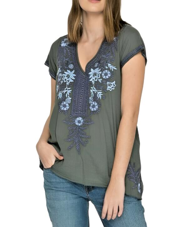 Johnny Was Lila Jo Drape top - Front View