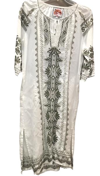 Johnny Was Sean Peasant Dress -  White - Front View