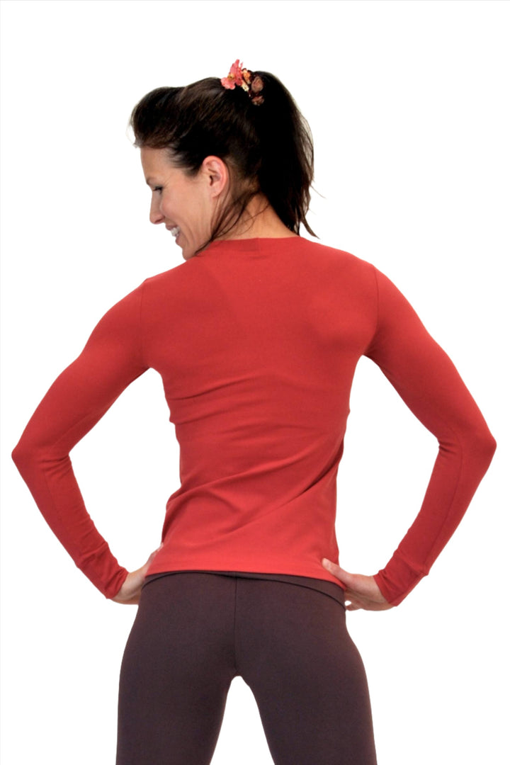 One Step Ahead Crew Neck Long Sleeve Top 2010 - Crimson Red  - rear view