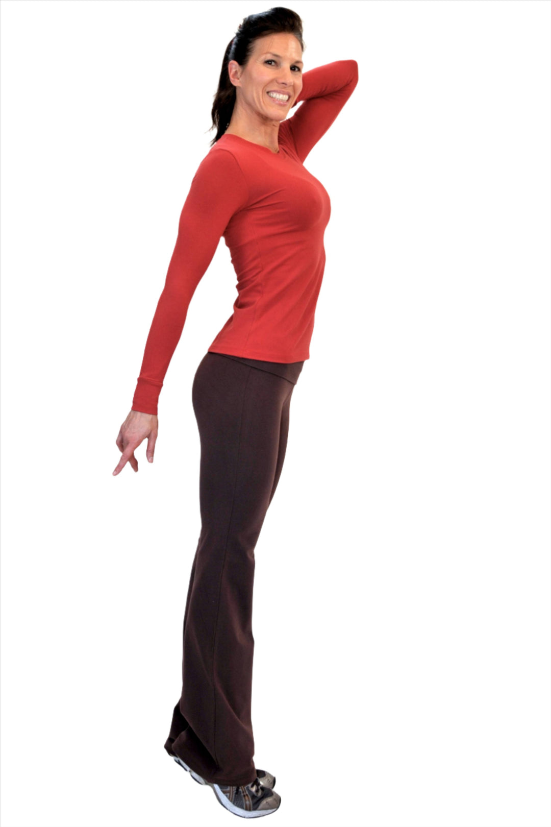 One Step Ahead Crew Neck Long Sleeve Top 2010 - Crimson Red  - side view