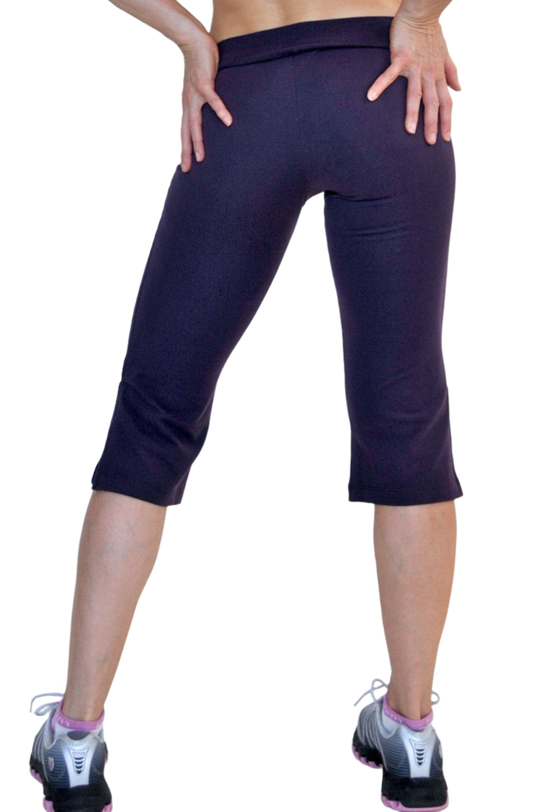 One Step Ahead Loose V-Front Capri 295 - eggplant - rear view