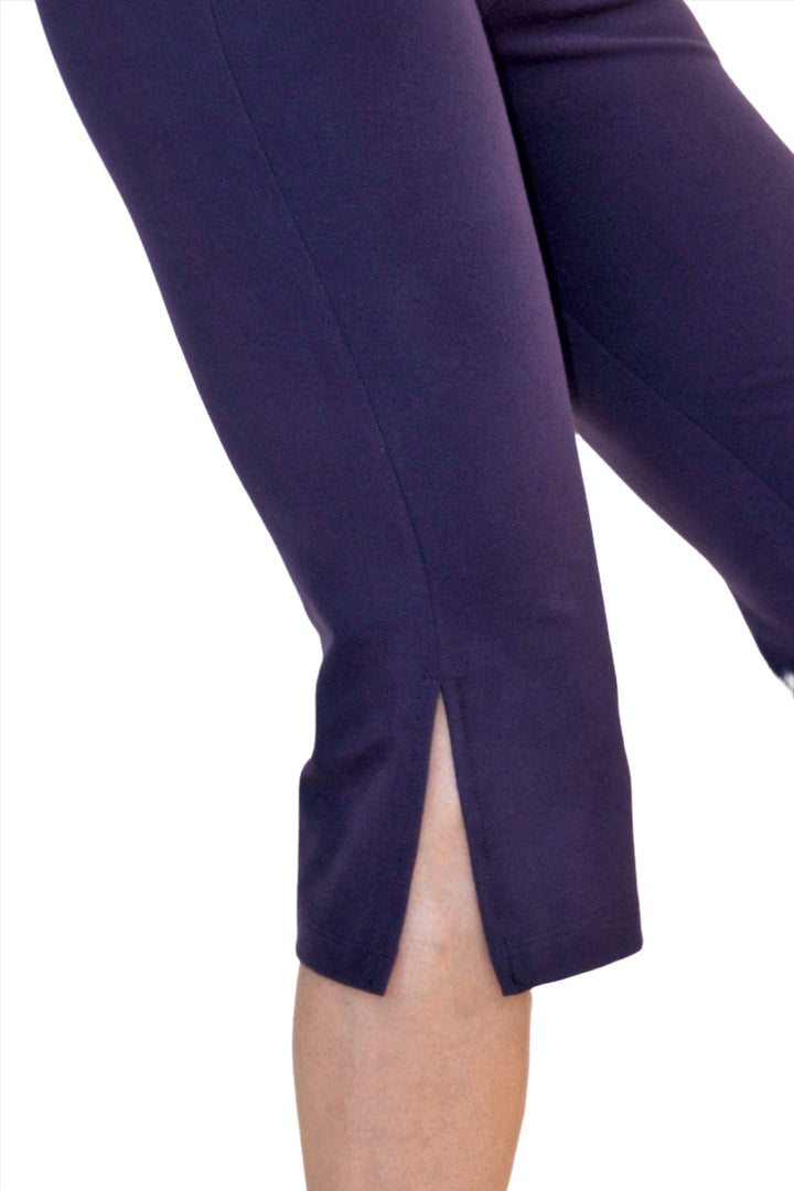 One Step Ahead Loose V-Front Capri 295 - eggplant - close view