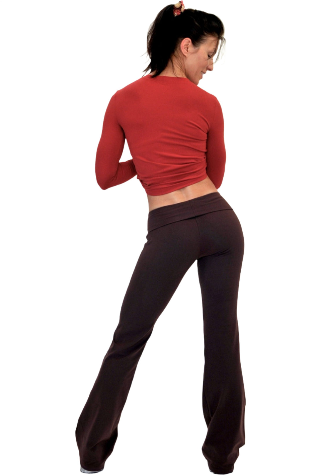 One Step Ahead Roll Down Bootcut Pant 20121 - black -  rear view