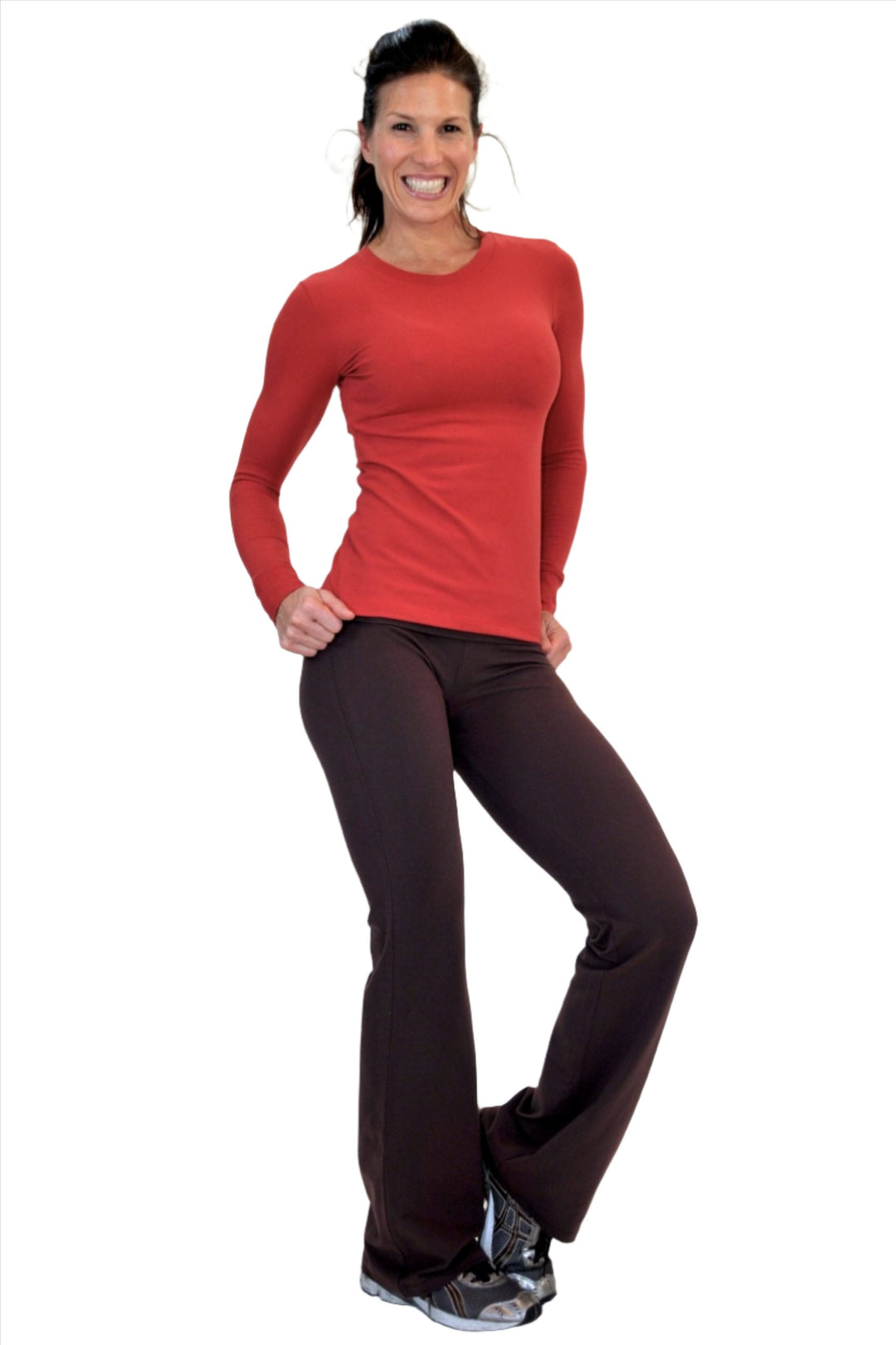 One Step Ahead Roll Down Bootcut Pant 20121 -  black - front view