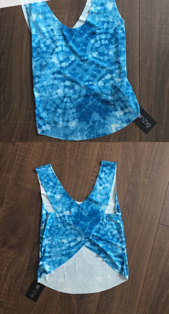 Onzie Flow Pura Vida Tank 337 - Tie Dye Blue - front view