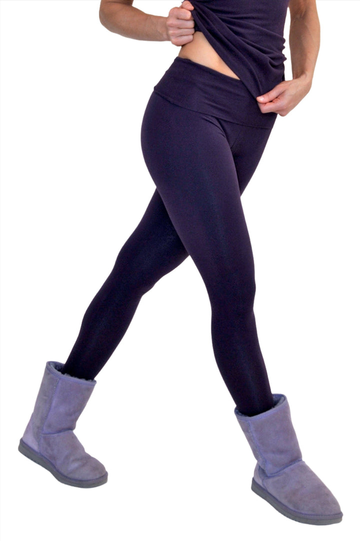 One Step Ahead Roll Down Fitted Leggings R200 - Eggplant  - side view