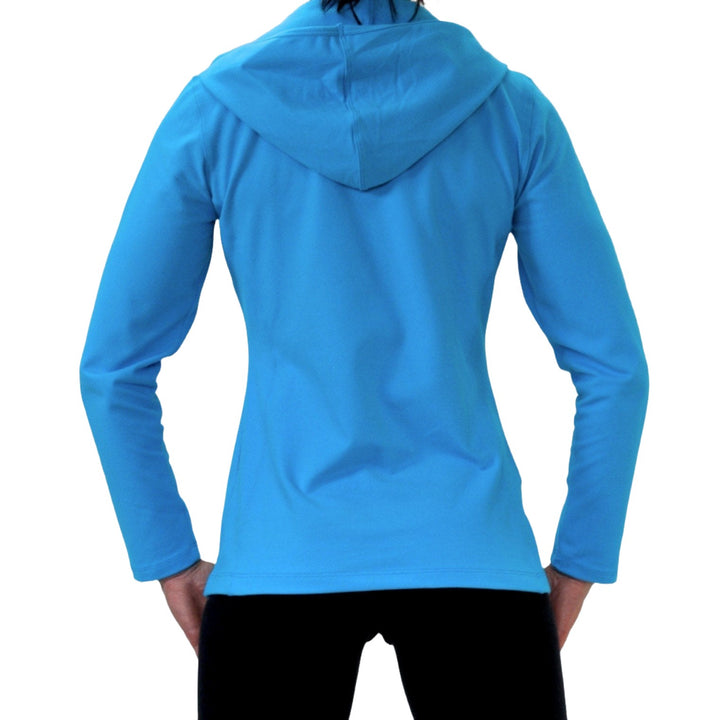 One Step Ahead Simple Hoodie Brushed Supplex 20150 - Turquoise  - rear view