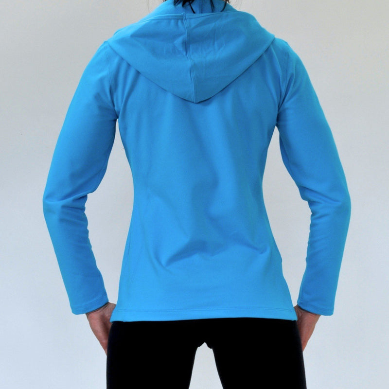 One Step Ahead Simple Hoodie Brushed Supplex 20150 - Turquoise  - rear view