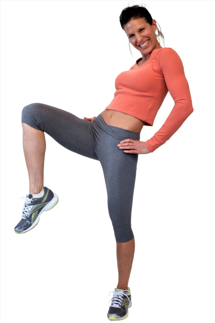 One Step Ahead V-Front Fitted Capri 201V - charcoal  - side view