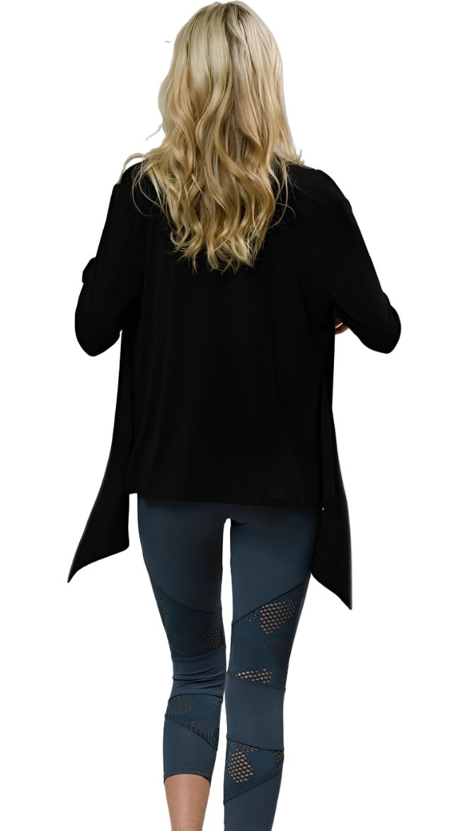 Onzie Hot Yoga Cardigan 343 - Black - rear view